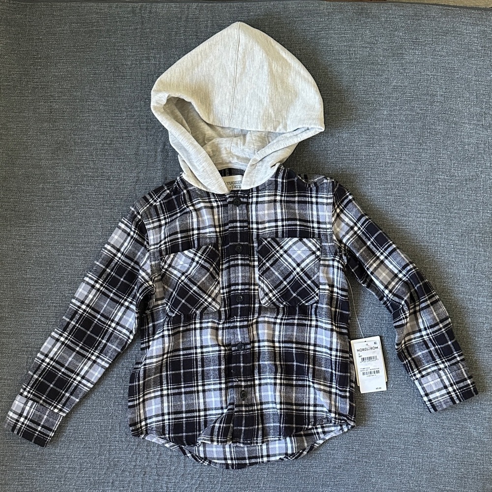 Tucker & Tate plaid flannel hoodie 3T